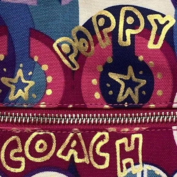 COACH Poppy Pop C Graffiti Backpack Wide Adjustable Straps W/ COACH DUST BAG - Image 7