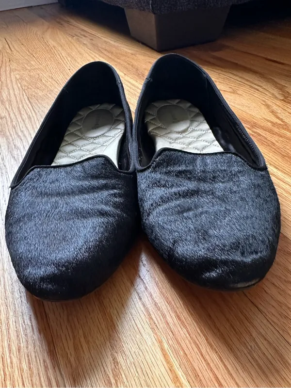 Birdies Women’s Black Haircalf Slip-On Flats Loafers Size 10 - Image 8