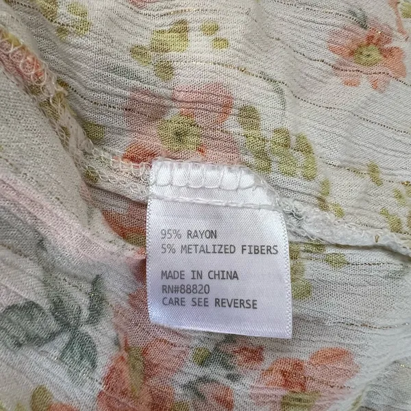 Cupcake and Cashmere Woman’s White Floral Lightweight Raylon Dress Size Large - Image 8