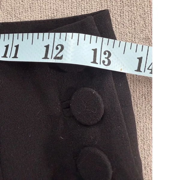 Elevenses‎ Anthropologie Black Wide Leg Sailor Button Trousers Pants Size 4 - Image 5