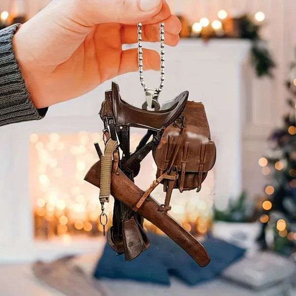 Cowboy 2D Gift Boho Acrylic Exquisite Saddle Pendant Wild West Rear Mirror Decal - Image 3