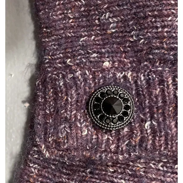 White House | Black Market Purple Cardigan Size Small Chunky Marled Cropped Sweater Knit Wool Blend - Image 5