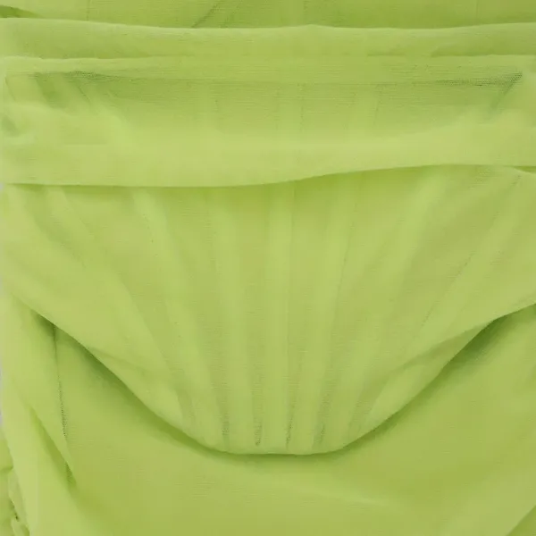 Oh Polly Ruched Mesh Corset Mini Dress Womens Size‎ 0 Lime Green Neon Party - Image 9