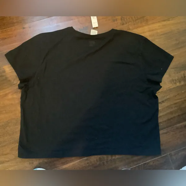 Victoria's Secret PINK Black Short Sleeve Crop Top Tee - Image 2