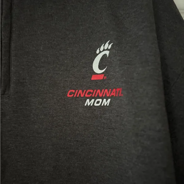 Cincinnati Bear Cats Mom Champion Dark Grey Quarter Zip Up Sweater‎ Size XL EUC - Image 3