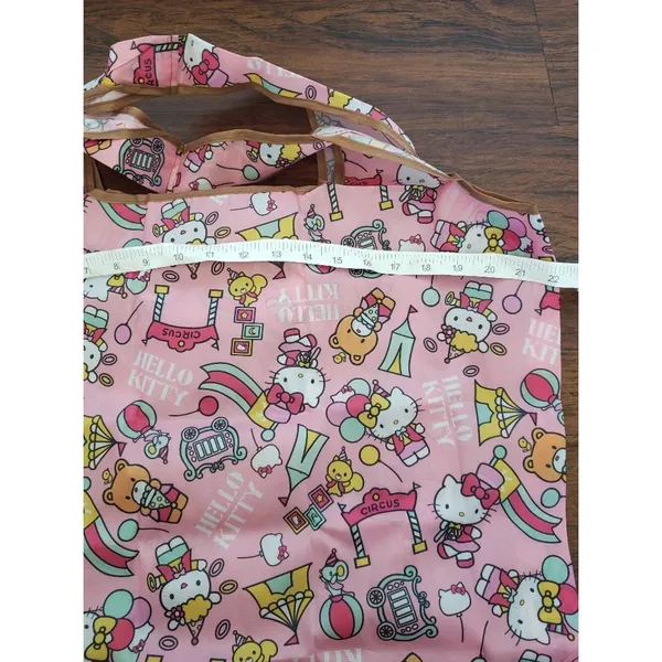 Hello Kitty Chic Kawaii Eco Friendly Trendy Packable Sturdy Reusable Nylon Bag - Image 2