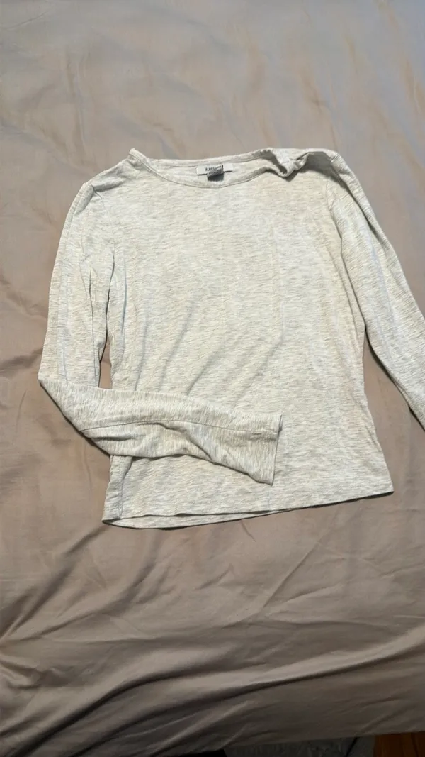 Long sleeve grey Modal shirt Gray - Image 4