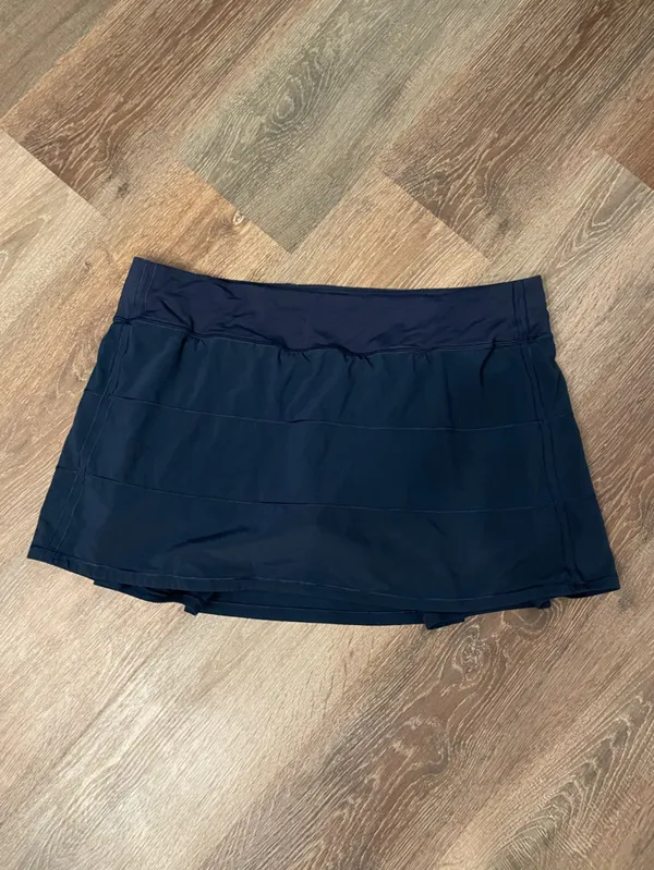 Lululemon Pace Rival Skirt Navy Athletic Skort Built-In Shorts Size 14 - Image 2