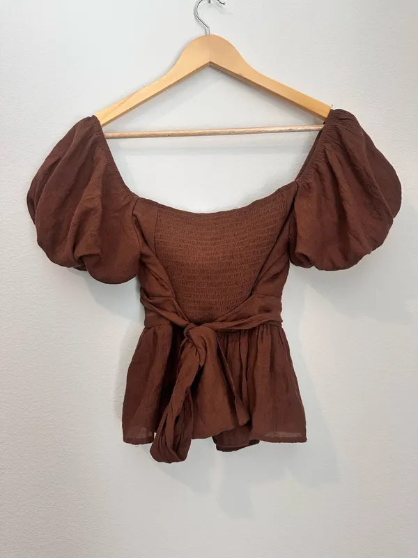Brown Blouse Francesca's - Image 3
