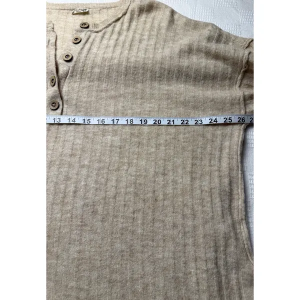 Abercrombie Fitch Soft A&F Cozy‎ Mocha Brown Henley Long Sleeve Top Womens M EUC - Image 3