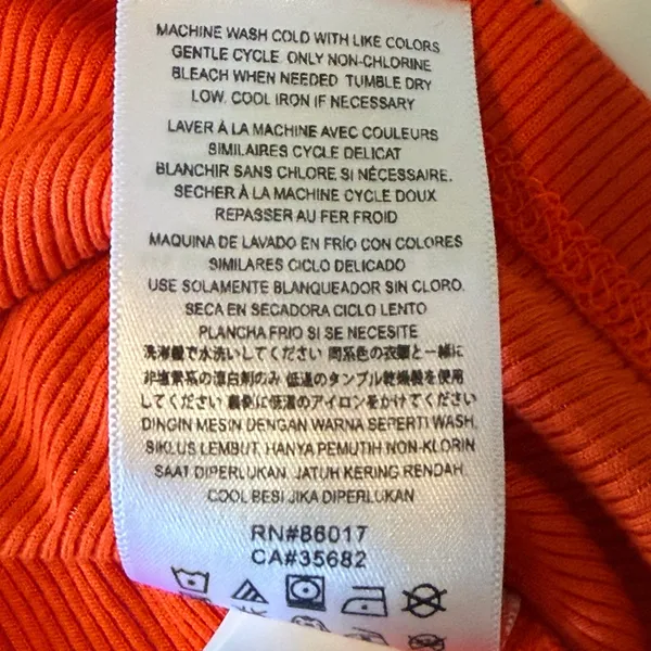 BEBE rhinestones embelished signature ribbed tank top, orange, size S, NWOT - Image 9