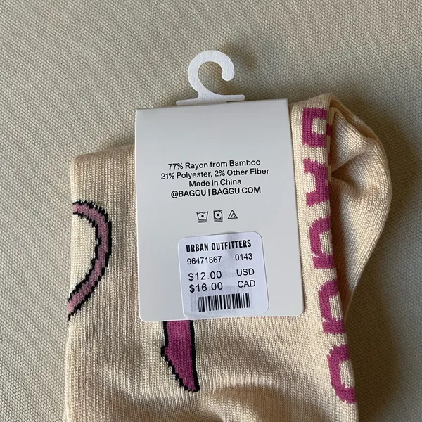 BAGGU Pink Bow Crew Sock - Image 4