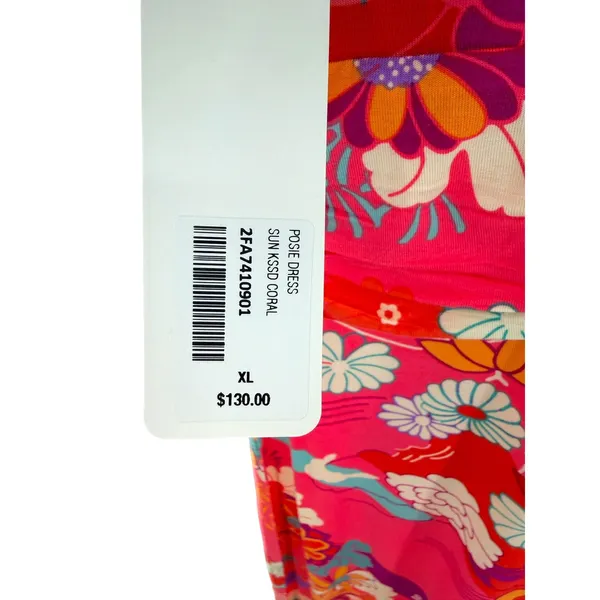 NWT Soft Surroundings Posie Dress XL Sun Kssd Coral Floral Knit Maxi 2FA74 NEW - Image 4