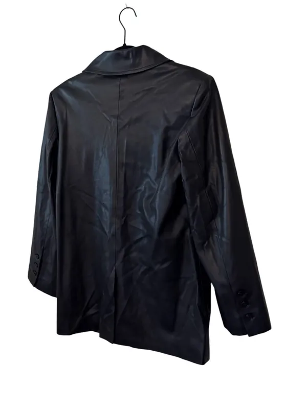NIA Faux Leather Blazer Jacket – Black Size S - Image 9