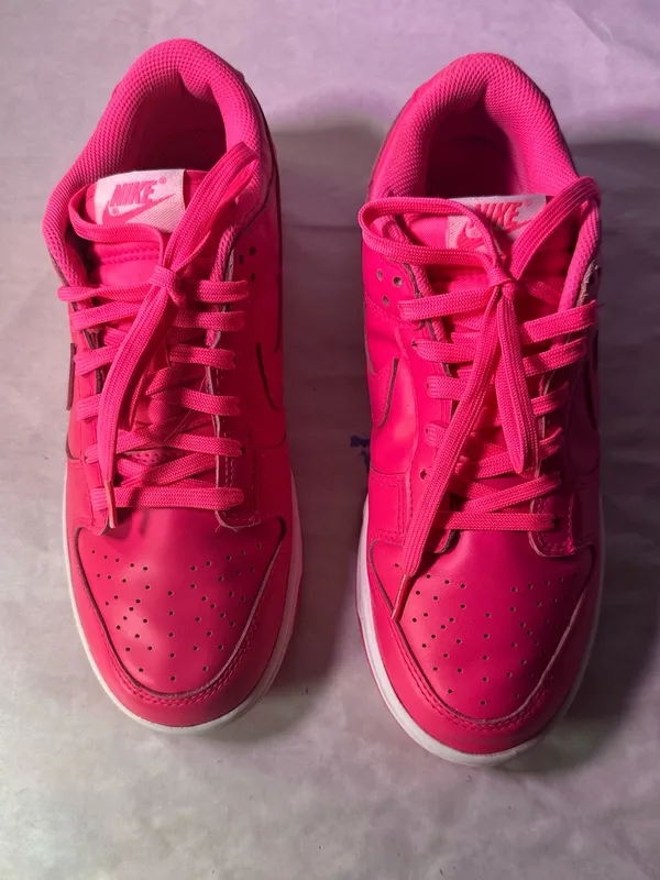 Nike Women's Hot Pink Low-Top Leather Sneaker - Image 5