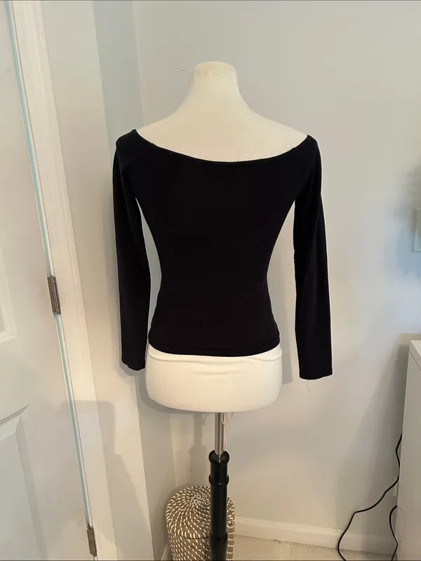 ASOS Black Off-Shoulder Long Sleeve Top - Image 4