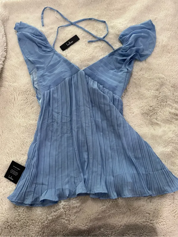 Lulu's Pale Blue Tie-Strap Dress - Image 2
