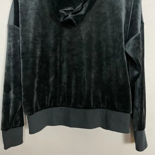 Felina Velour Zip-Up Hoodie Sweatshirt Jacket Black Pockets Women Size Medium - Image 6