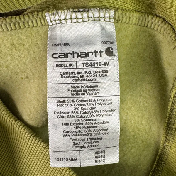 Carhartt Relaxed Fit Sweatshirt Graphic Logo Fleece Green‎ Women Medium TS4410-W - Image 4