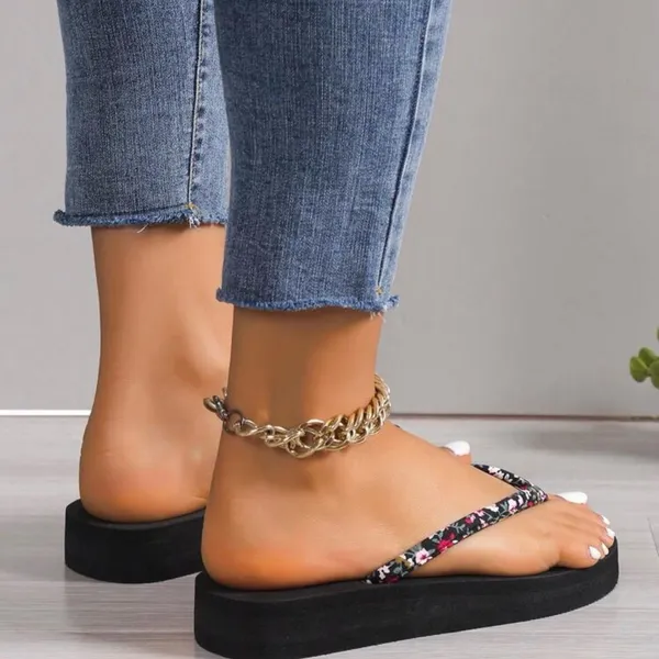 SHEIN Black Floral Women's Sandals - Image 2
