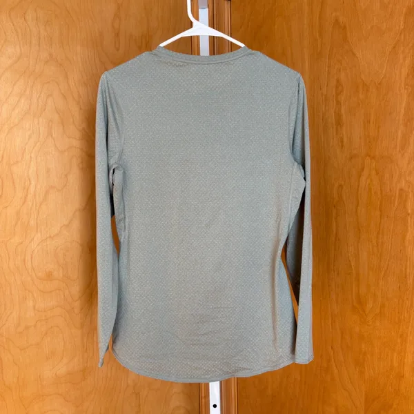 REI Co Op Womens Long‎ Sleeve Baselayer Top Green Textured Medium - Image 2