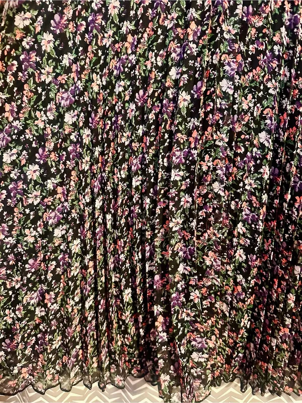 ZARA | Zara Annie Pleated Floral Chiffon Mini Dress, XL - Image 4