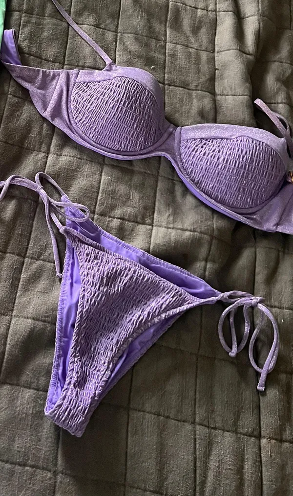 L*SPACE Bikini SET Marley Amethyst Top And Tie Bottoms - Image 2