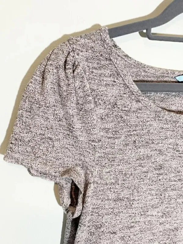 Anthropologie Leifnotes Gray Heather Peplum Short Sleeve Top - Image 6