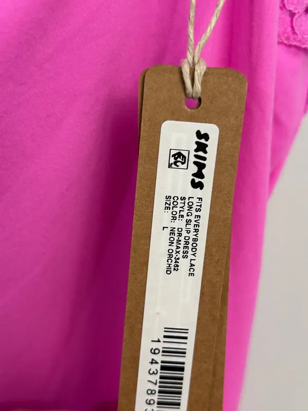 Skims Fits Everybody Long Sleep Dress Large Neon Orchid NWT Defective - Image 6