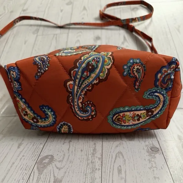 Vera Bradley Camera‎ Crossbody Bag Purse Lightweight Burnt Orange Manor Paisley - Image 3
