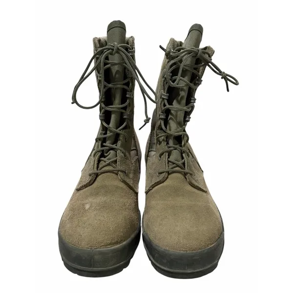 UFCW‎ Mondo Green Leather Suede Vibram Sole Military Combat Boots Men's Size 5 R - Image 3