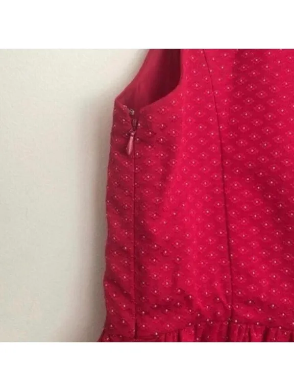 Kensie Ruby Red Sweetheart Neck Sleeveless Retro Embroidered Dress - Image 7
