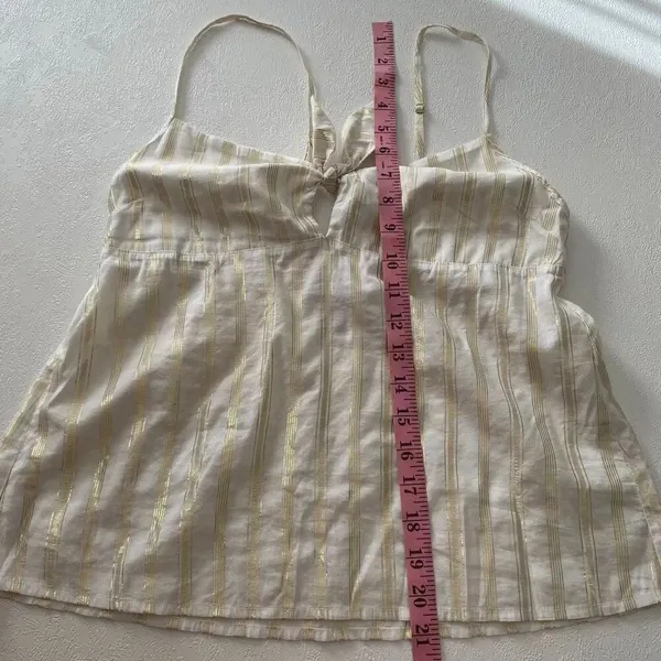 Victoria’s Secret Gold Striped Tie-Front Cami Top Size M – Adjustable Straps - Image 5