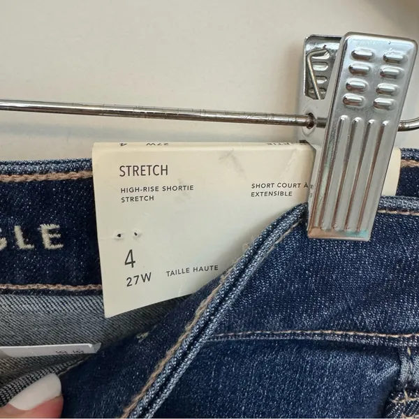 NWT American Eagle AE Stretch High-Waisted Denim Short Short size 4 Dark Indigo - Image 5