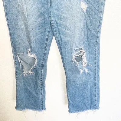 Wild Fable High Rise Kick Flare Distressed Raw Hem Jeans - Image 2