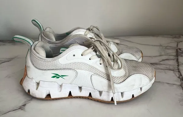 Reebok Zig Dynamica White Green Running Sneakers Size 8 - Image 5
