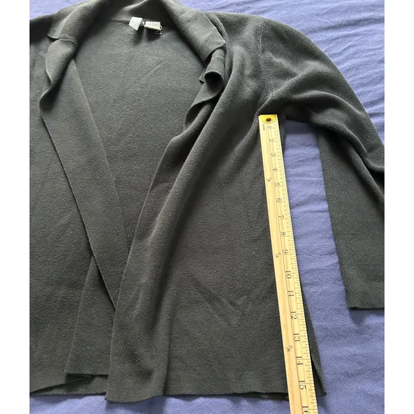 Collection by Cherie Dori Black Open Front Cardigan Sweater Notched Lapel Size S - Image 7