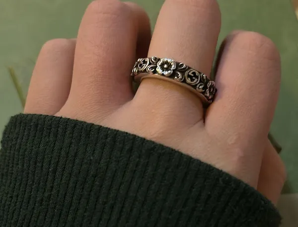 Gucci Interlocking G Flower Ring Ag925 - Image 8