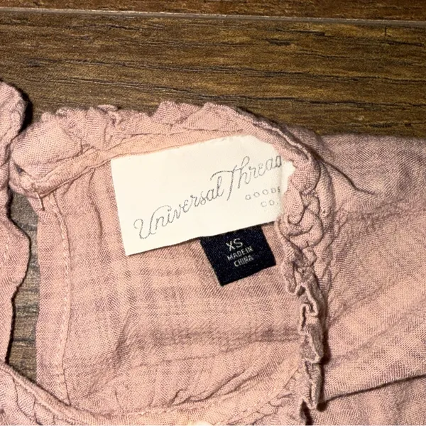 Universal Threads Dusty Rose Long Sleeve Peasant Ruffle Top - Image 3