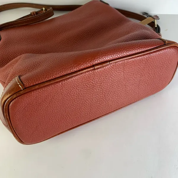 Dooney and Bourke Burnt Orange Pebbled Leather Crossbody Handbag Medium - Image 5