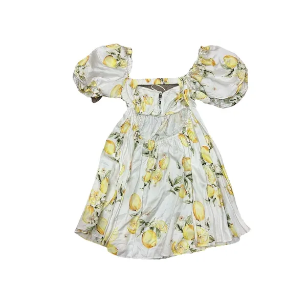 For Love and Lemons Serafina Citrus Print Open Back Mini Dress Size Small - Image 6