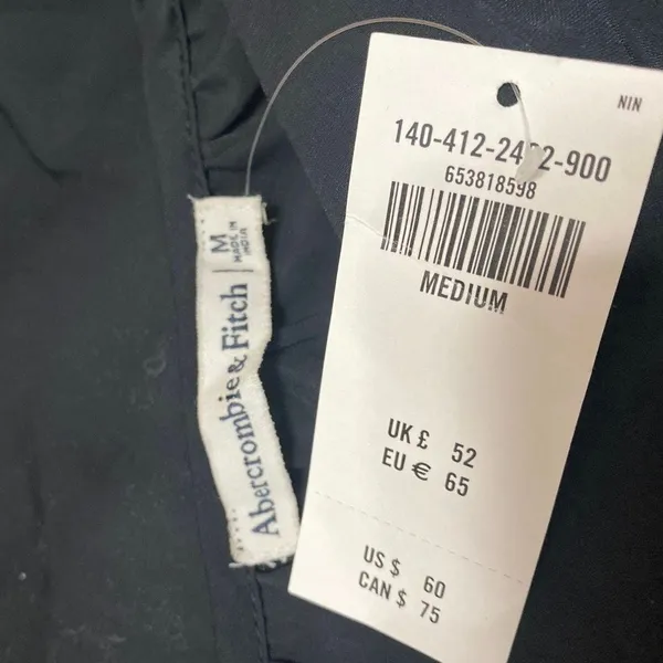 NEW Abercrombie & Fitch Womens Black Button Front Long Sleeve Shirt Blouse Top M - Image 3