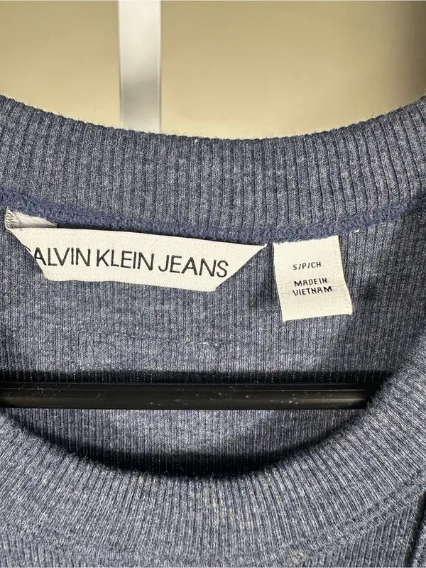 X155. Calvin Klein Dark Blue Ribbed Racerback Maxi Dress - Image 3