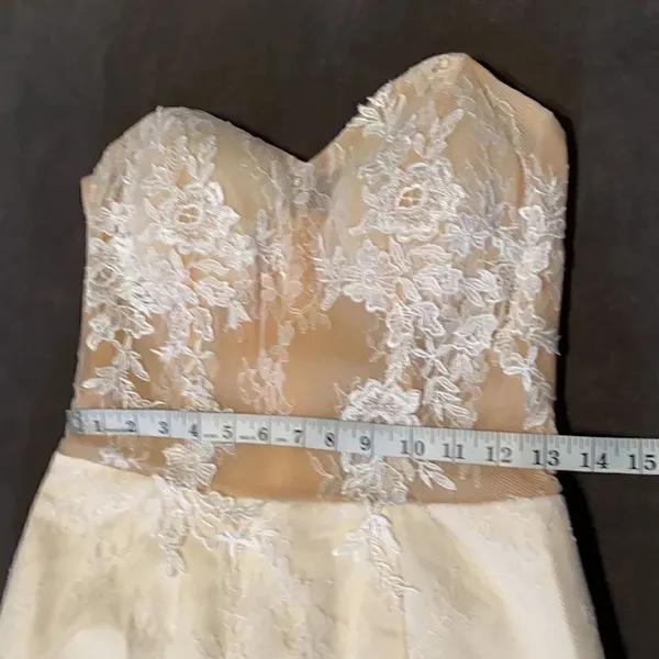 Women’s Strapless Formal Wedding Party Dress Size 4 &extra long train cape *READ - Image 9