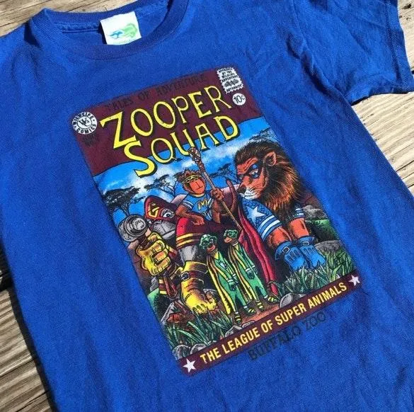 Royal Blue Zooper Squad Animal Graphic Tee - Image 2