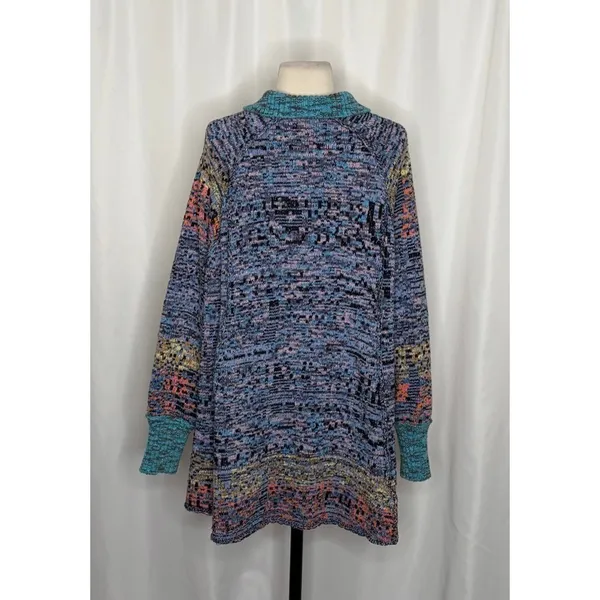 FREE PEOPLE‎ Seasons Of Sun Mini Collared Pullover Knit Sweater Dress Small - Image 9