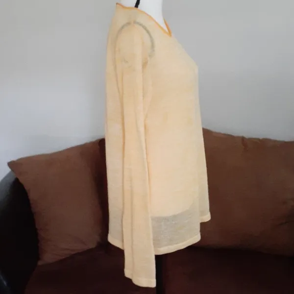 Mission Sheer Knitted Top Size Large Yellow - Image 2