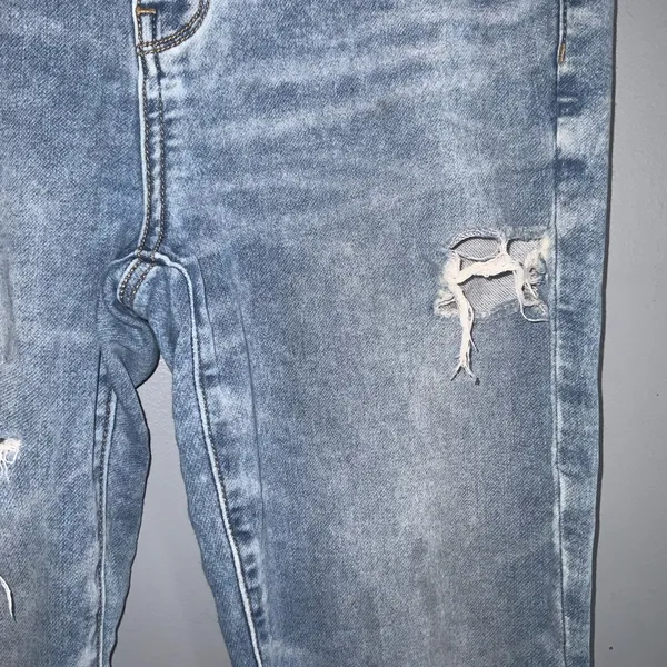 American Eagle Next Level Stretch Crop Jegging Distressed Ripped Blue Jeans 10 - Image 6
