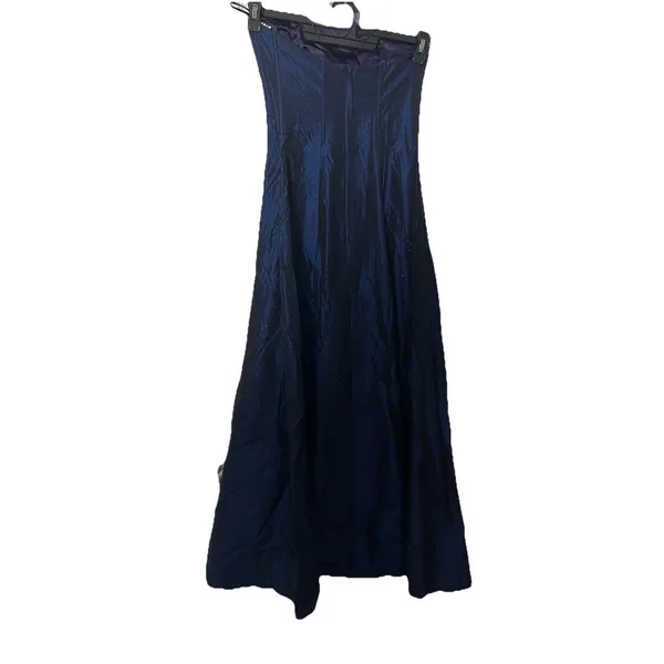 Jessica McClintock for Gunne Sax Blue Glitter Strapless Formal Dress Size 3 - Image 4