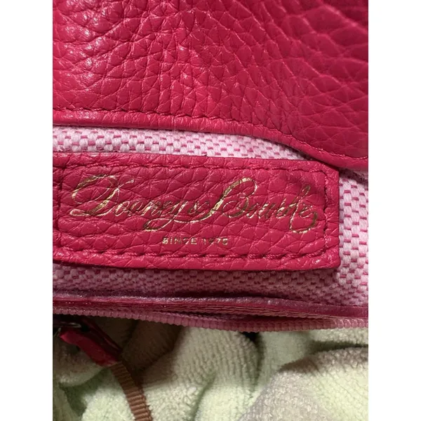 Dooney & Bourke Fuchsia Pebbled Leather Shoulder Hobo Bag with Silver Hardware - Image 8